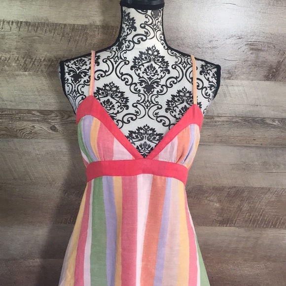 Rainbow Striped Sweet Summer Dress - Picture 3 of 6